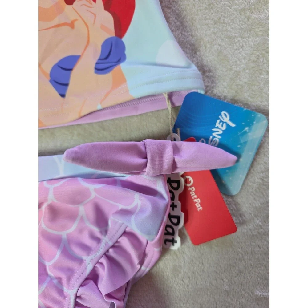 Patpat 3 Yrs Two Piece Bathing Suit Disney Mermaid Tank w/Bottoms Ruffle Purple